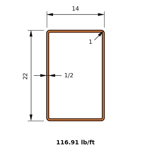 HSS22x14x.5