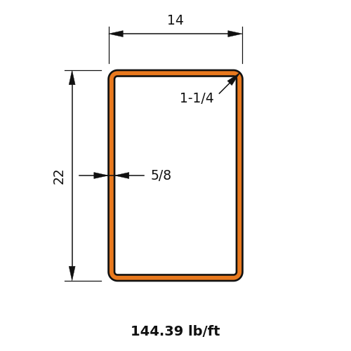 HSS22x14x.625