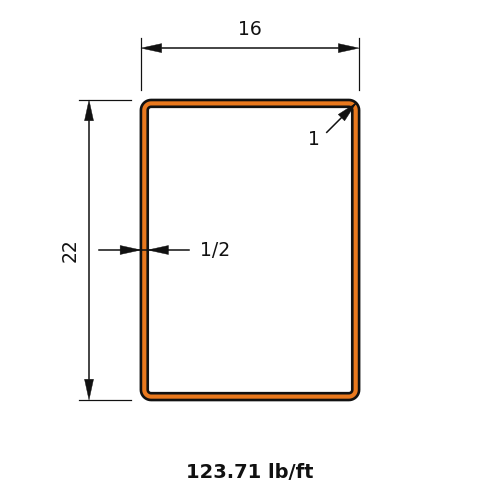 HSS22x16x.5