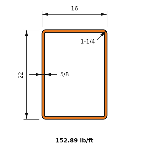 HSS22x16x.625
