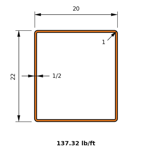 HSS22x20x.5