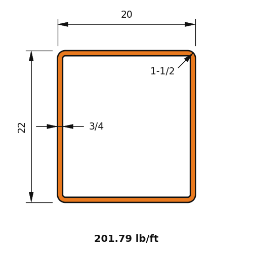HSS22x20x.75