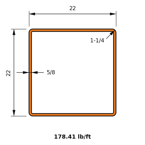 HSS22x22x.625