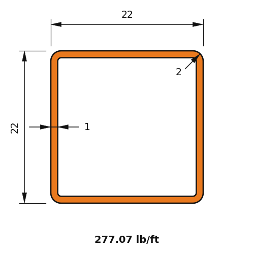 HSS22x22x1