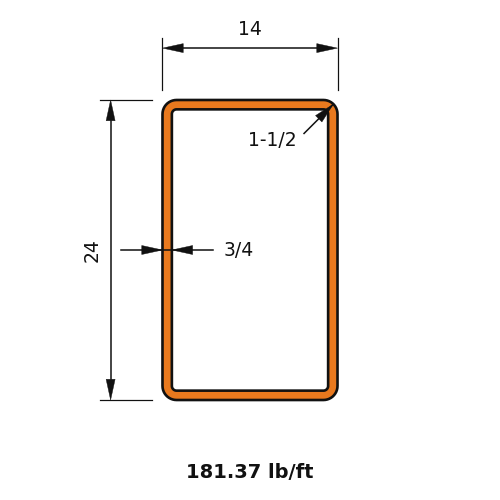 HSS24x14x.75