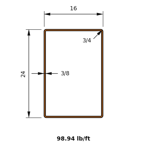 HSS24x16x.375