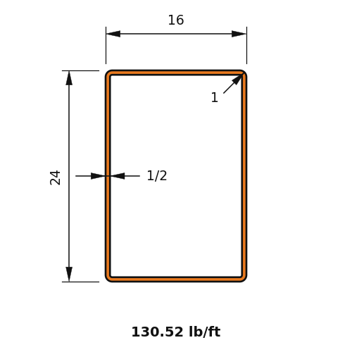 HSS24x16x.5