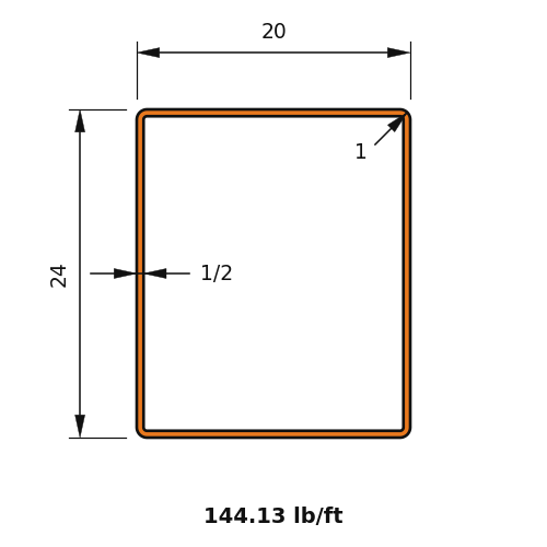 HSS24x20x.5