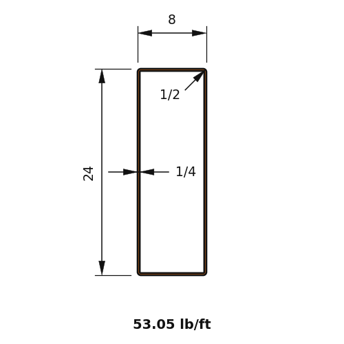 HSS24x8x.25