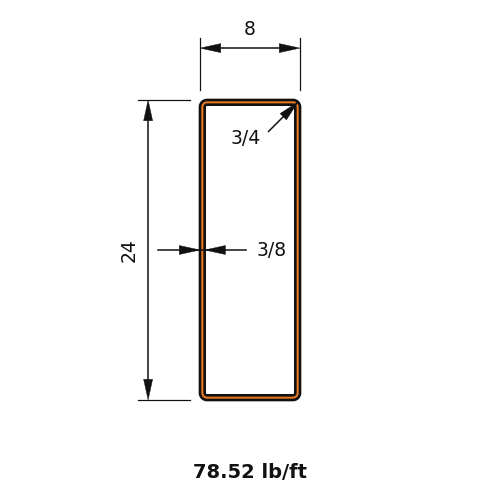 HSS24x8x.375
