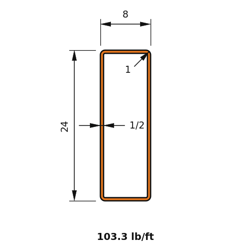 HSS24x8x.5