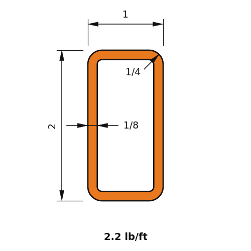 HSS2x1x.125