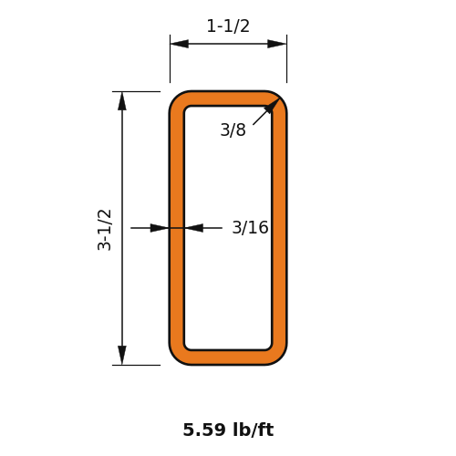 HSS3.5x1.5x.1875