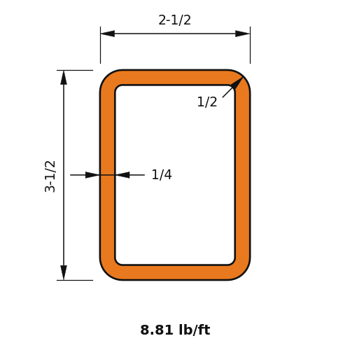 HSS3.5x2.5x.25