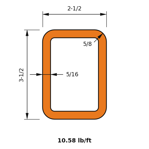 HSS3.5x2.5x.3125