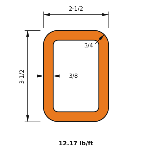 HSS3.5x2.5x.375