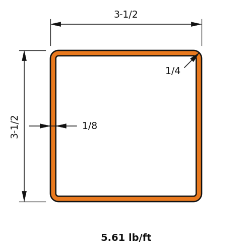 HSS3.5x3.5x.125