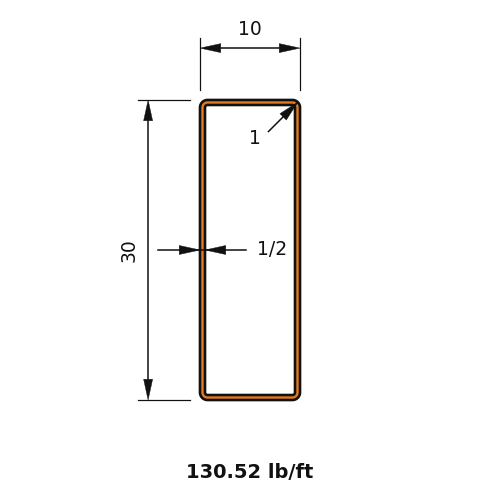 HSS30x10x.5