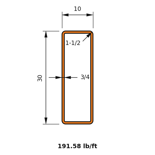 HSS30x10x.75