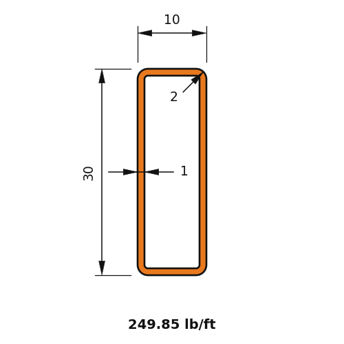 HSS30x10x1