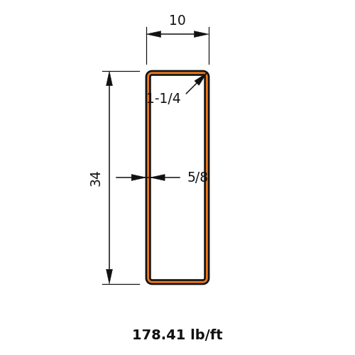 HSS34x10x.625