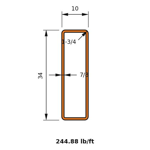 HSS34x10x.875