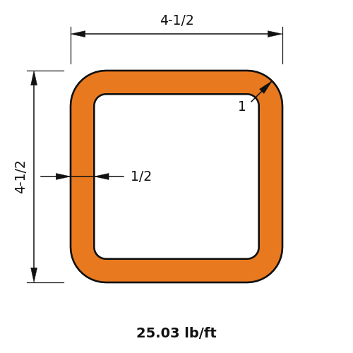 HSS4.5x4.5x.5