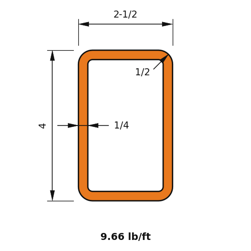 HSS4x2.5x.25