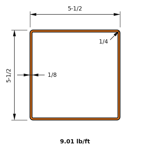HSS5.5x5.5x.125