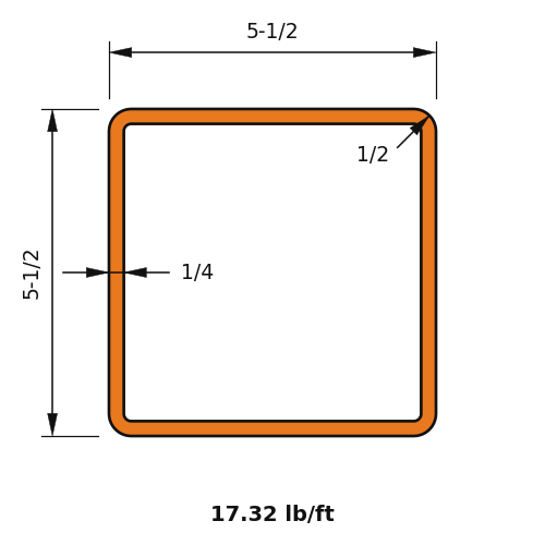 HSS5.5x5.5x.25