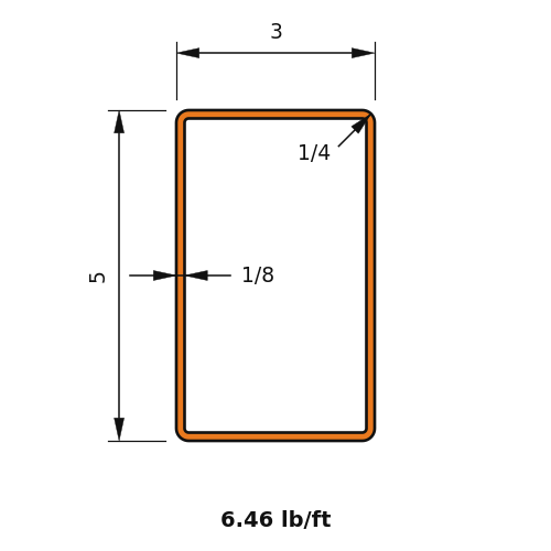 HSS5x3x.125