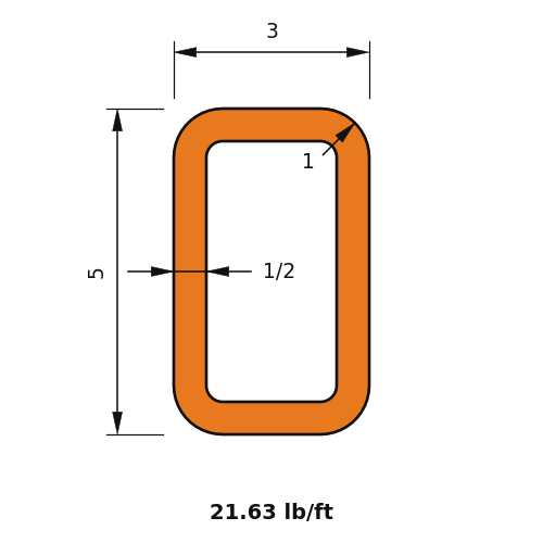 HSS5x3x.5