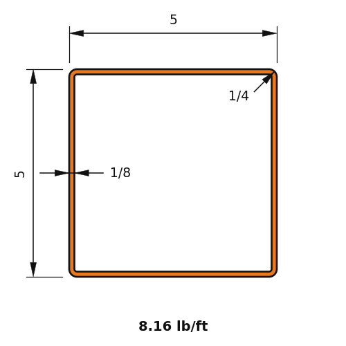 HSS5x5x.125