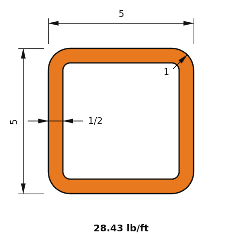 HSS5x5x.5