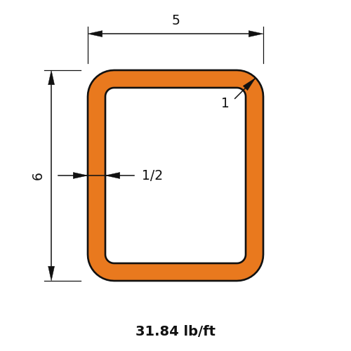 HSS6x5x.5