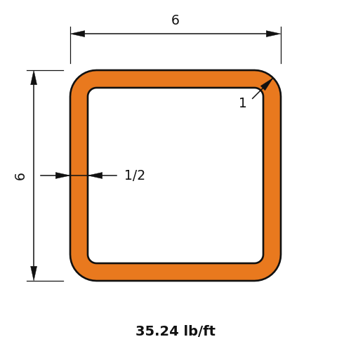 HSS6x6x.5