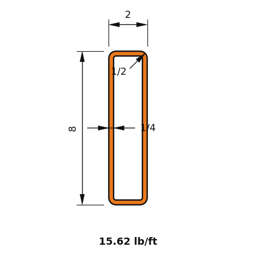HSS8x2x.25