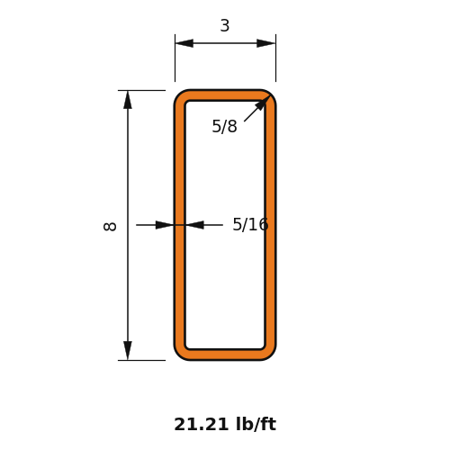 HSS8x3x.3125