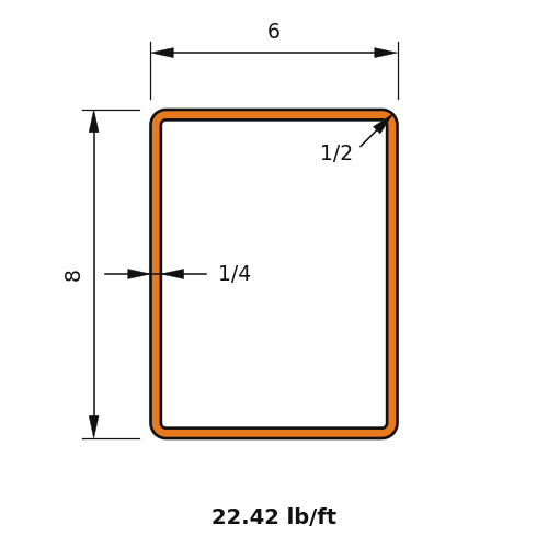 HSS8x6x.25