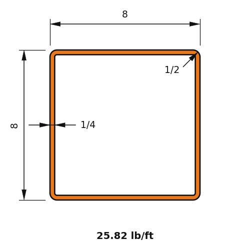 HSS8x8x.25