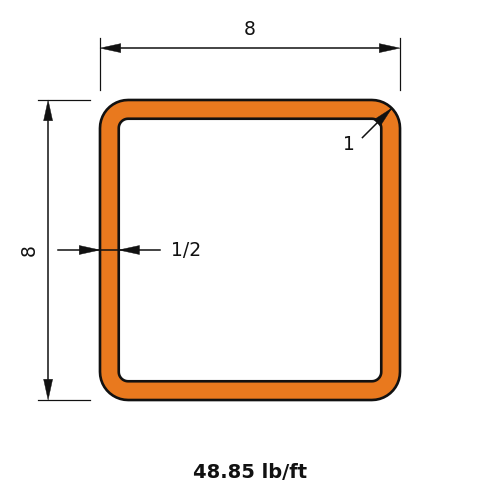 HSS8x8x.5
