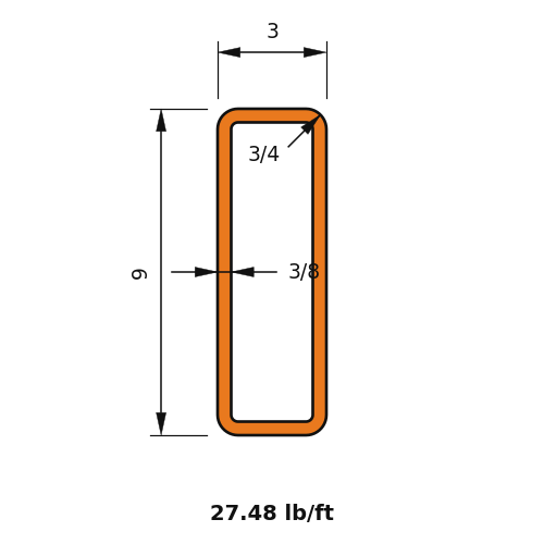 HSS9x3x.375