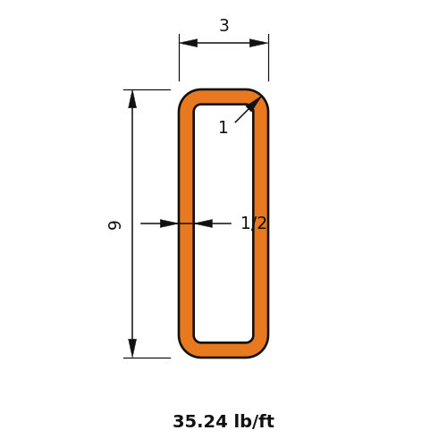 HSS9x3x.5