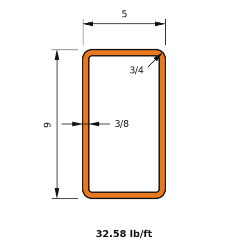 HSS9x5x.375