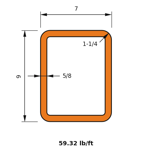 HSS9x7x.625