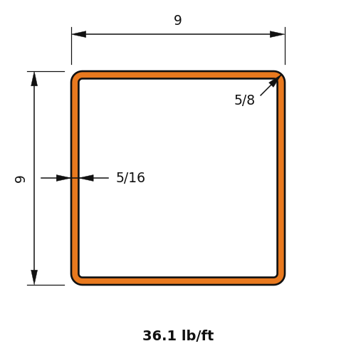 HSS9x9x.3125