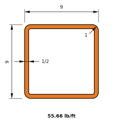 HSS9x9x.5