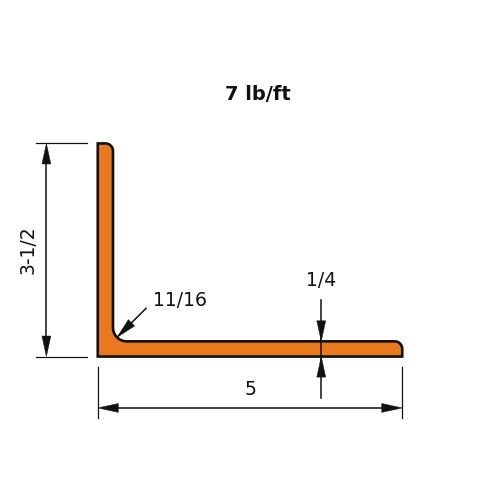 L5x3.5x.25